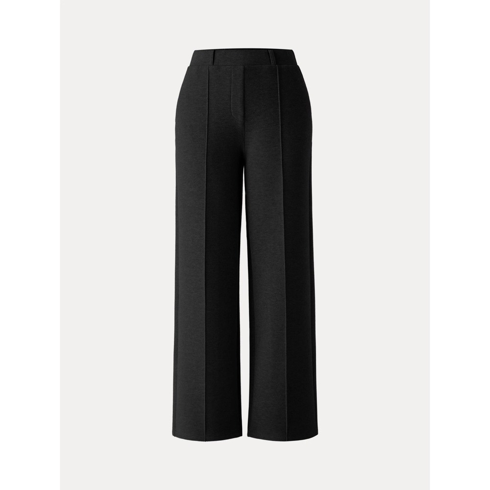 OGL Move FuzzLuxe High Waisted Pants Pleated Straight Leg Pull On Black Size PL